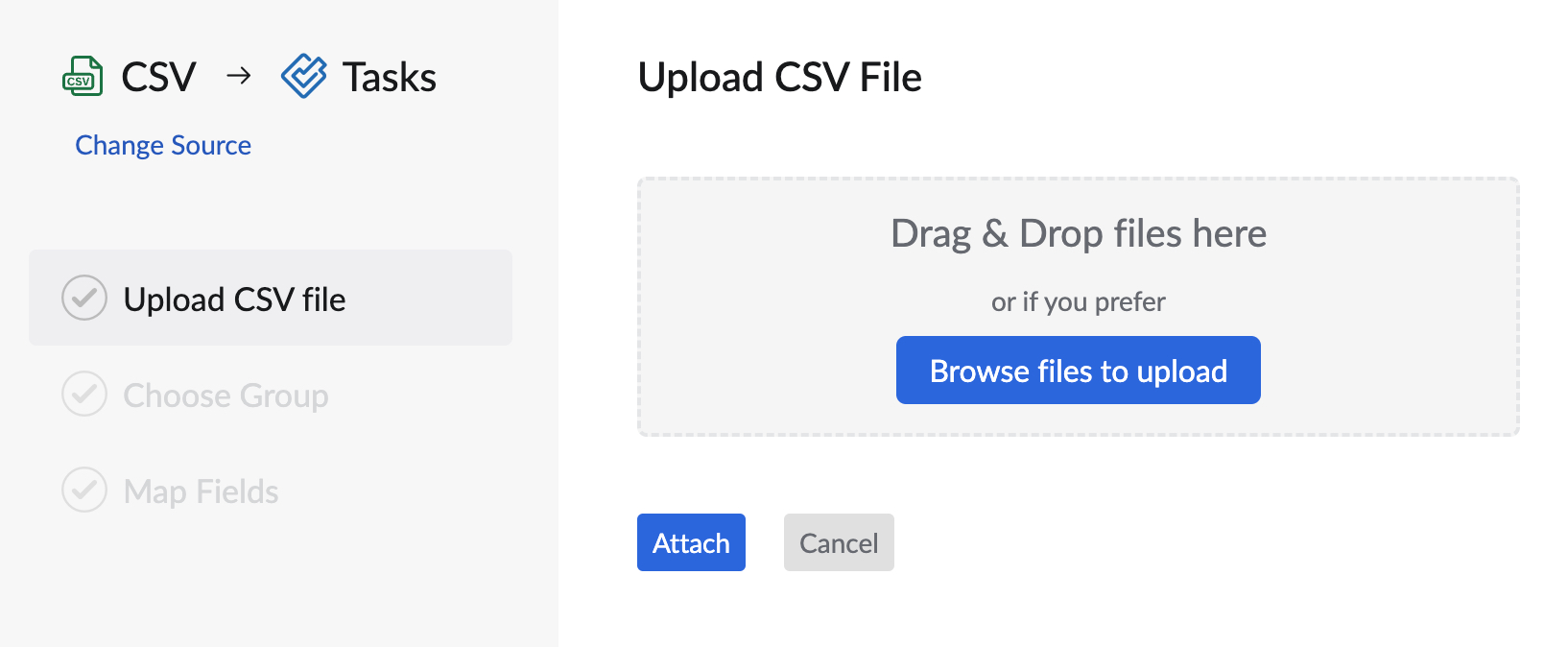 Upload CSV file Upload CSV file