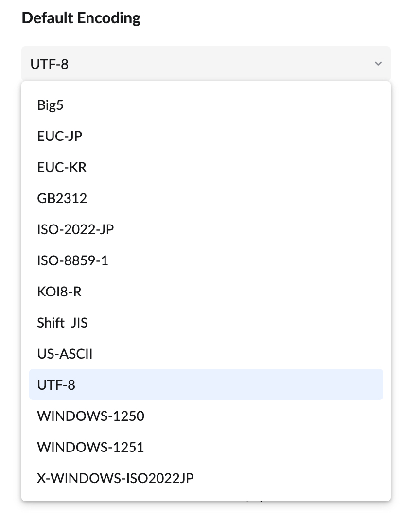 default encoding