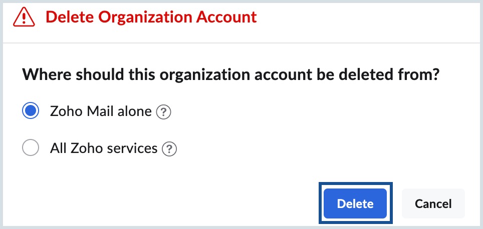 Delete Organization delete organization confirmation