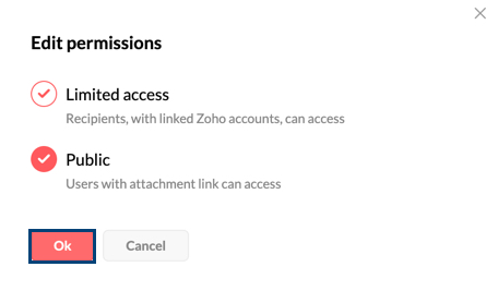 Setting up permissions for email attachments