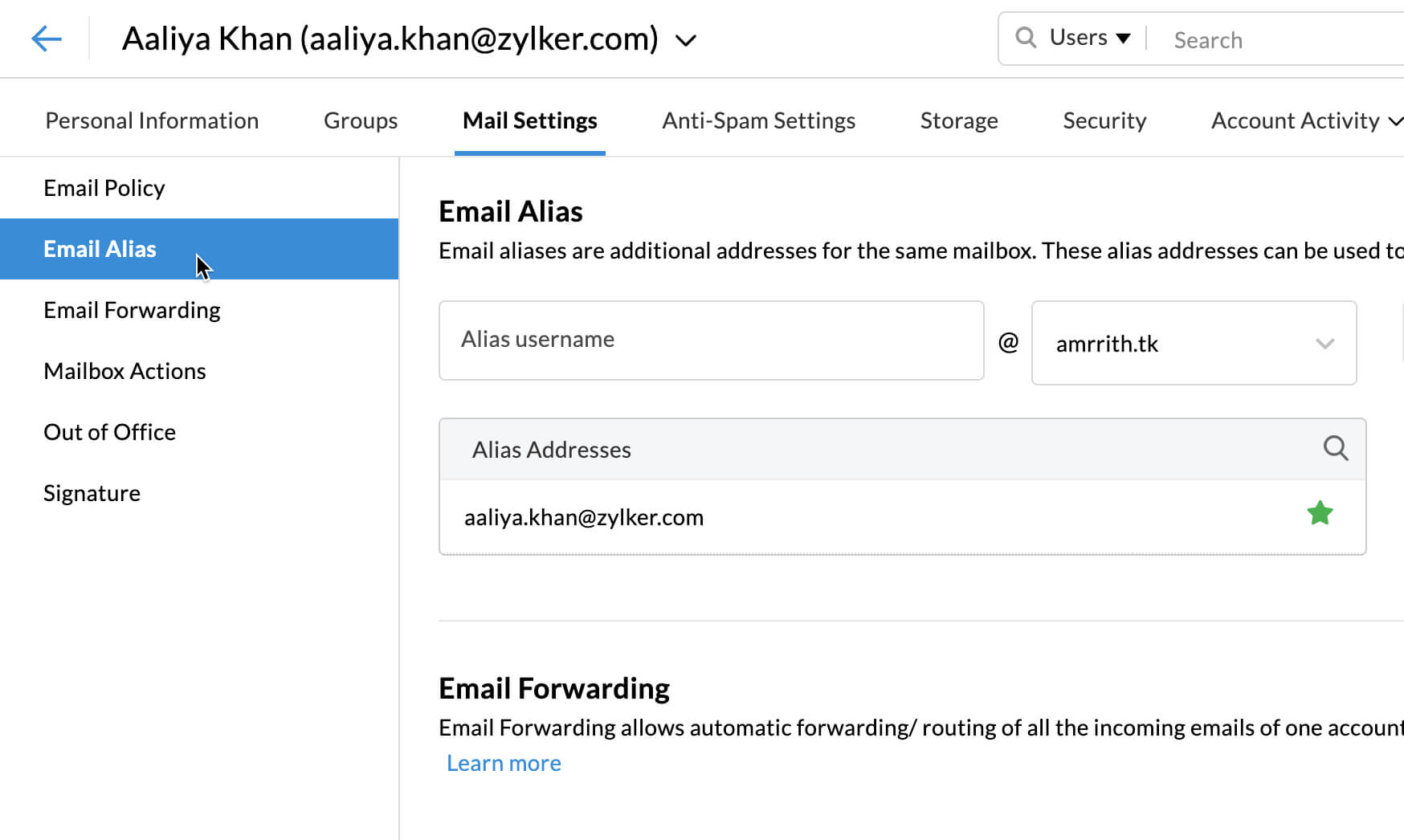 what is email alias address