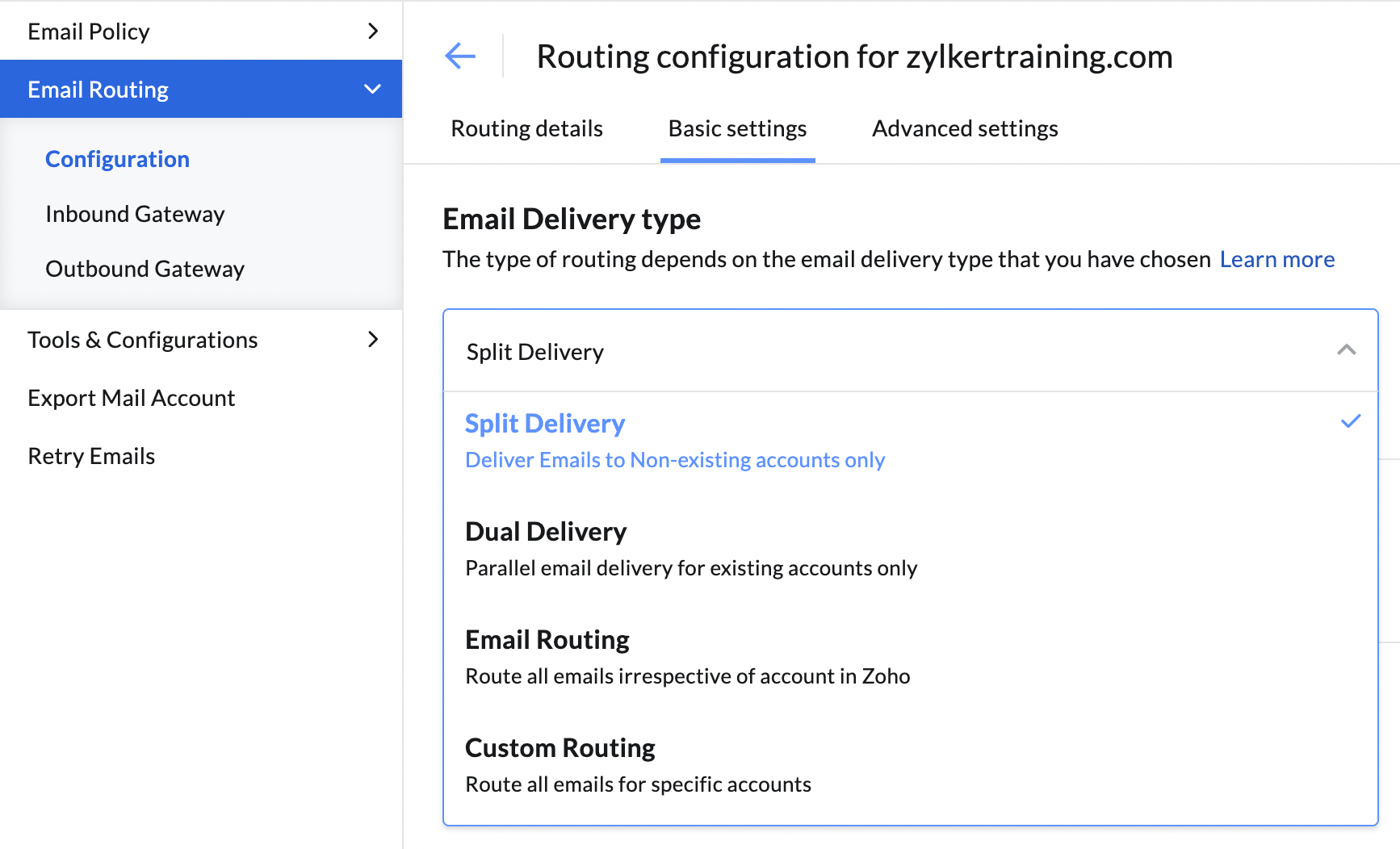 type de distribution d'un e-mail