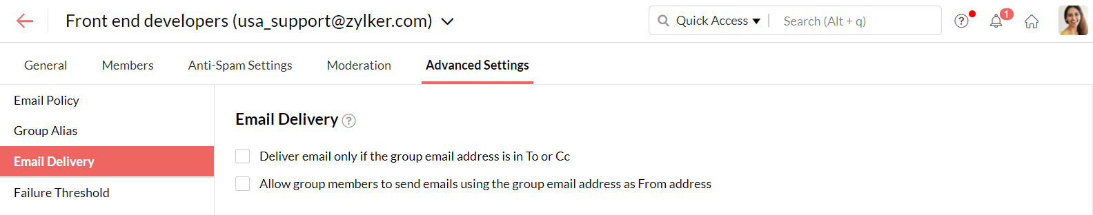 Email delivery