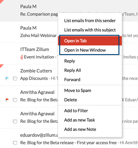 Customizing email open behavior