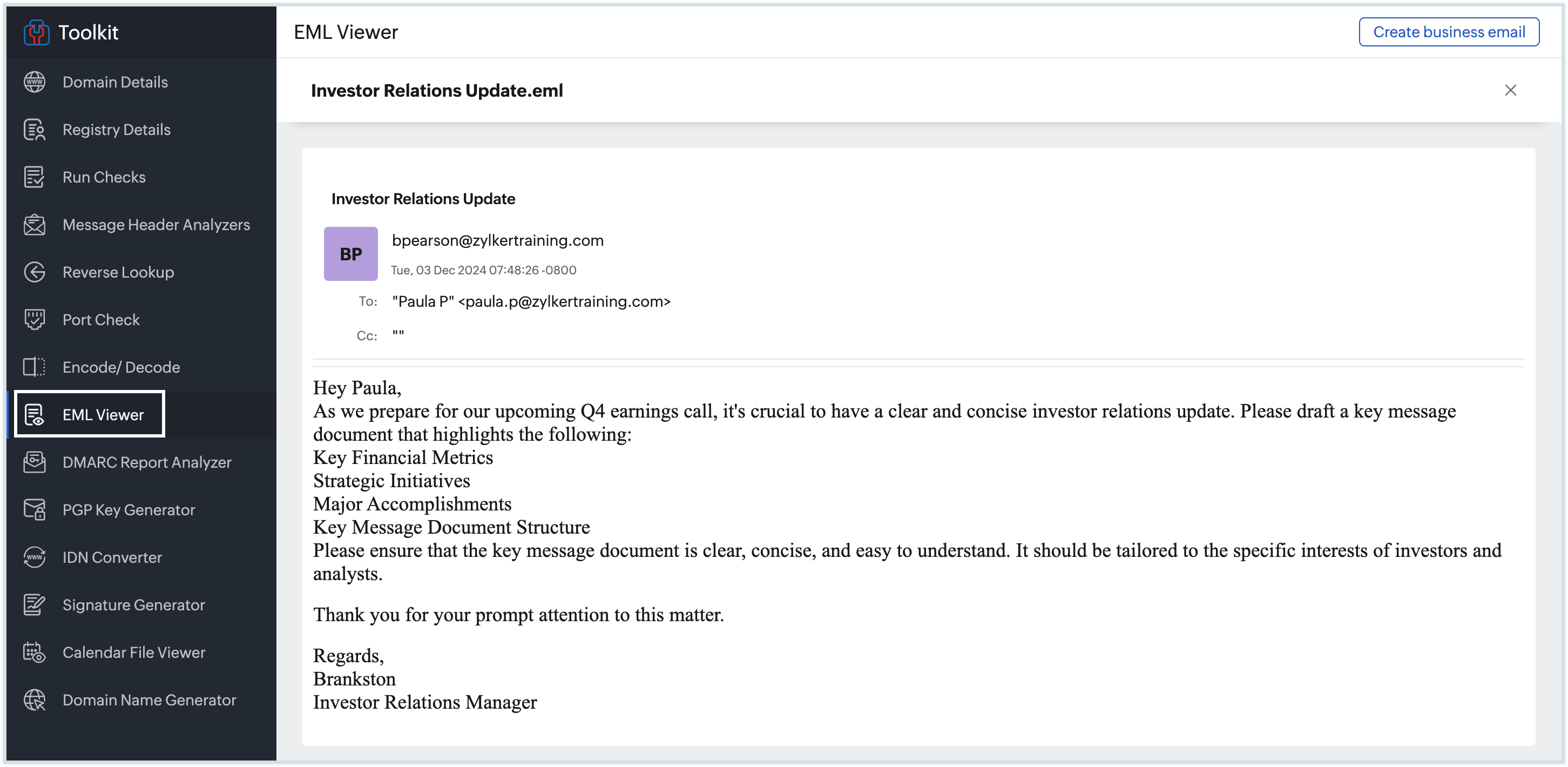 EML viewer