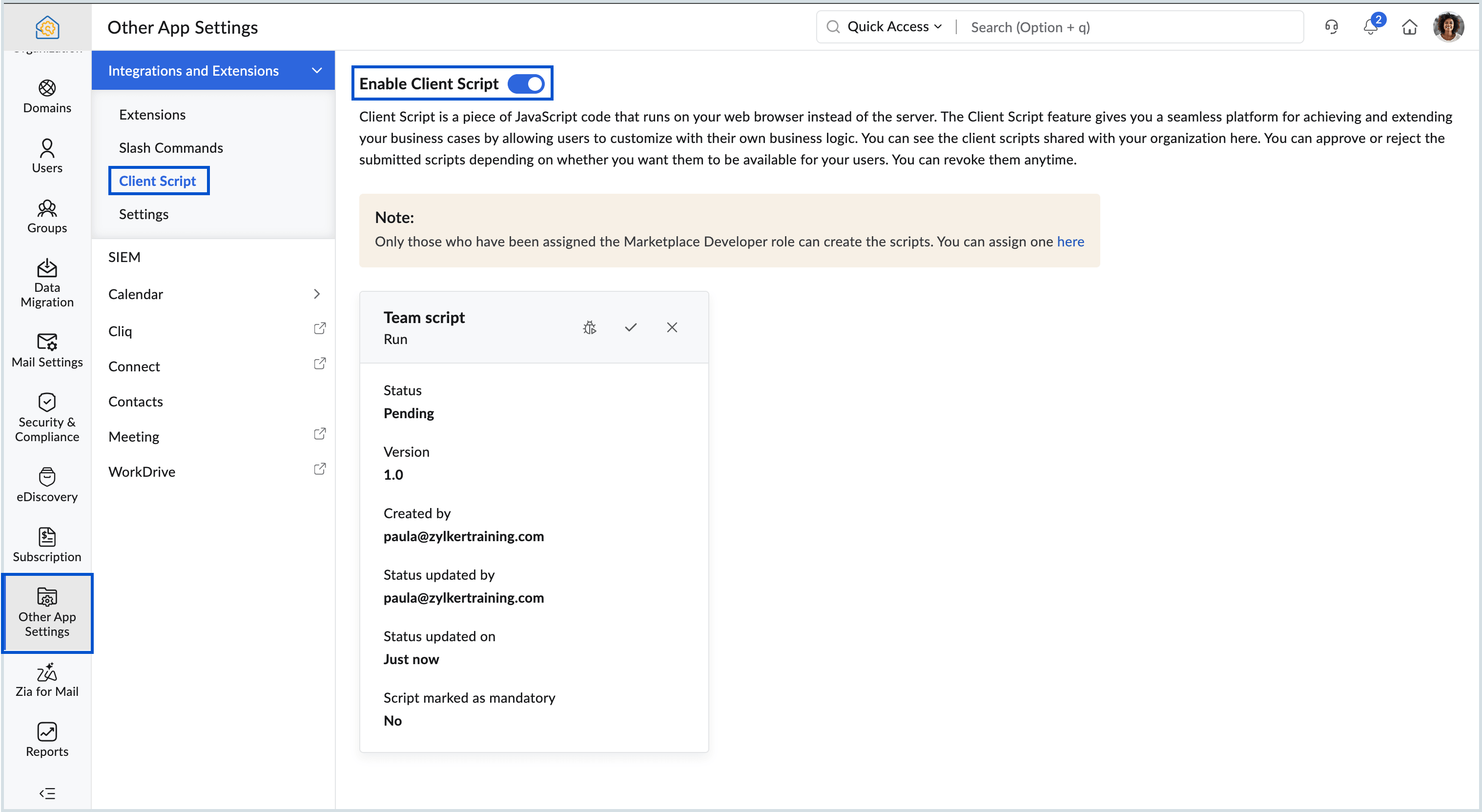 enable client script enable client script