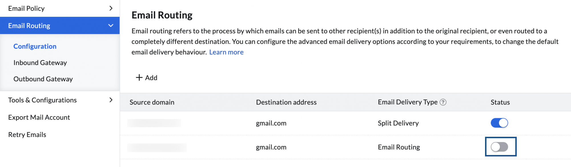 enable routing