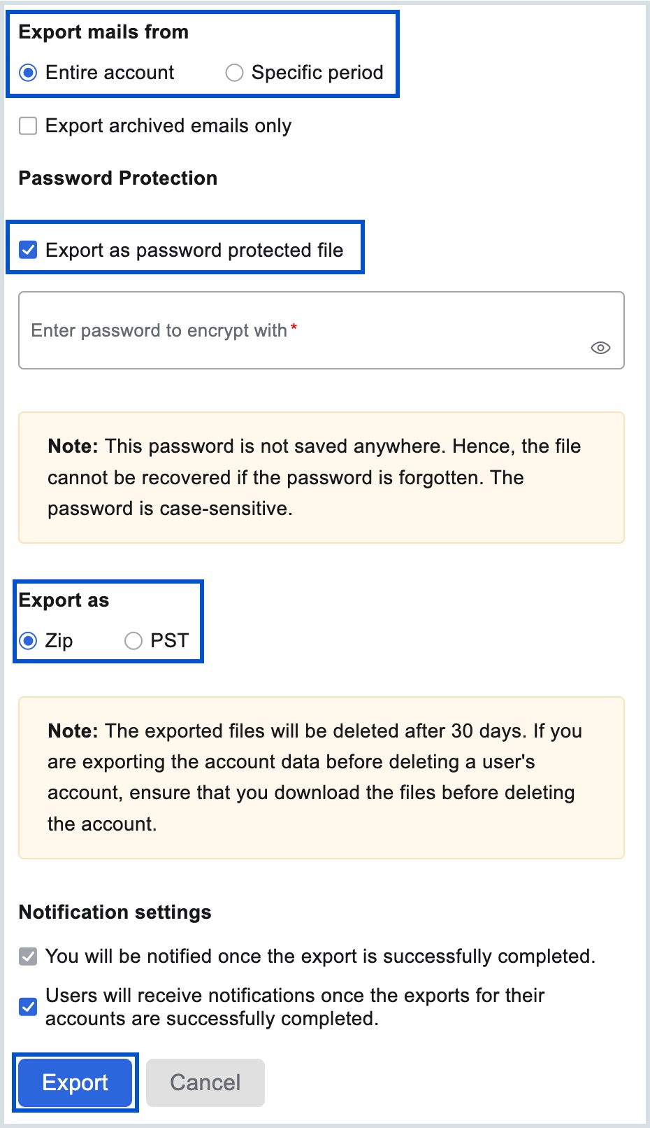 export-selected-useremails