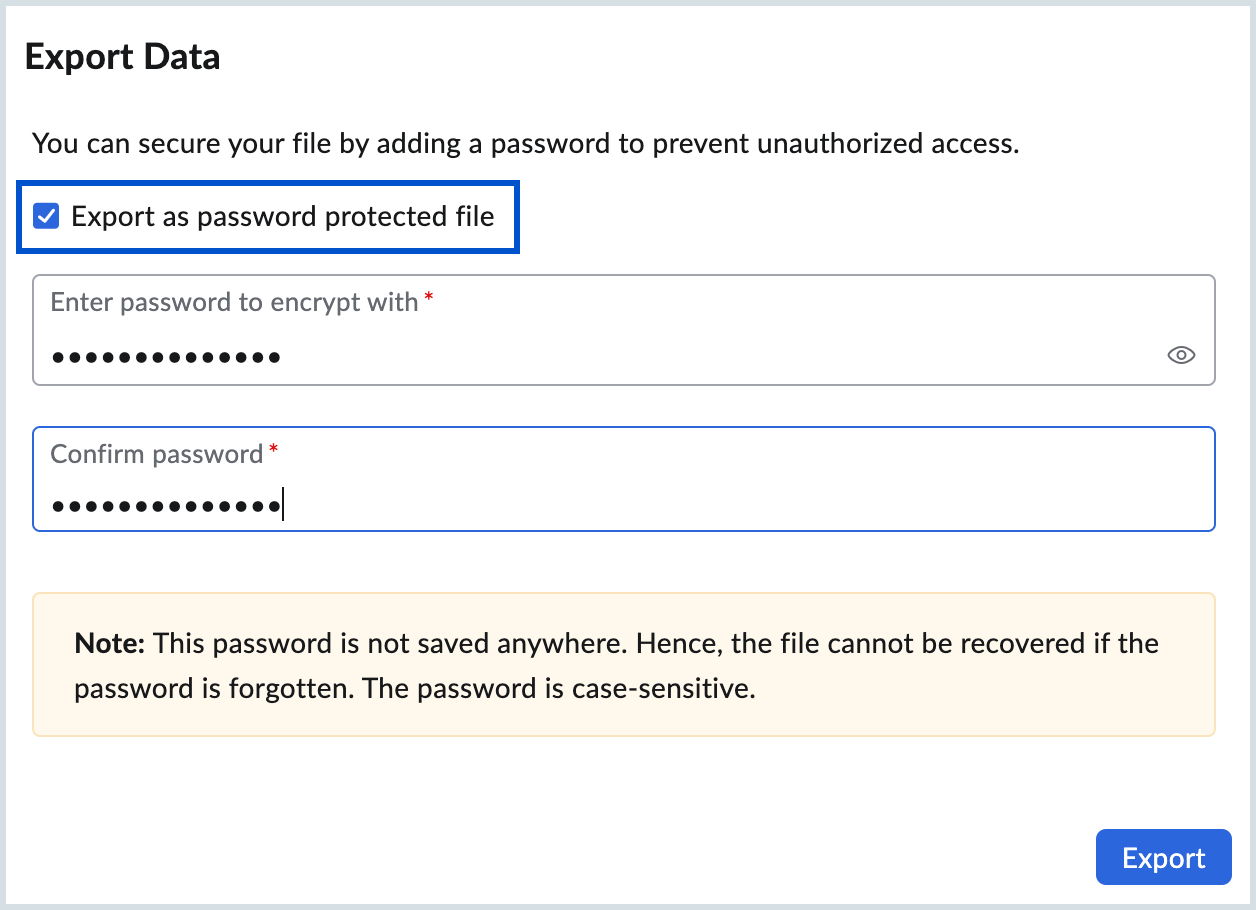 Export CSV file