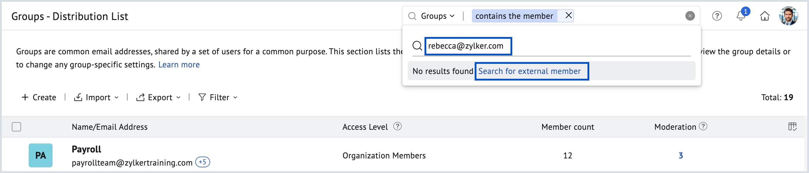 External member