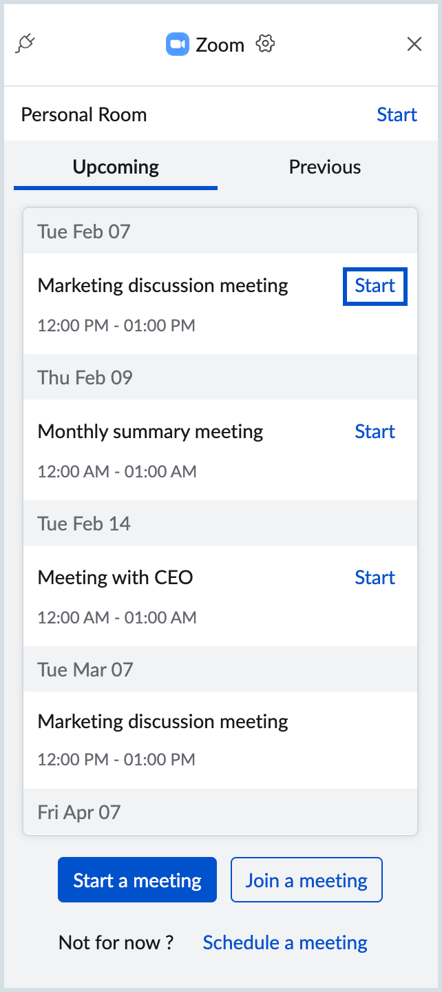 Start a meeting