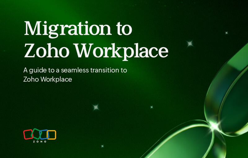 Cover of the Migration to Zoho Workplace handbook