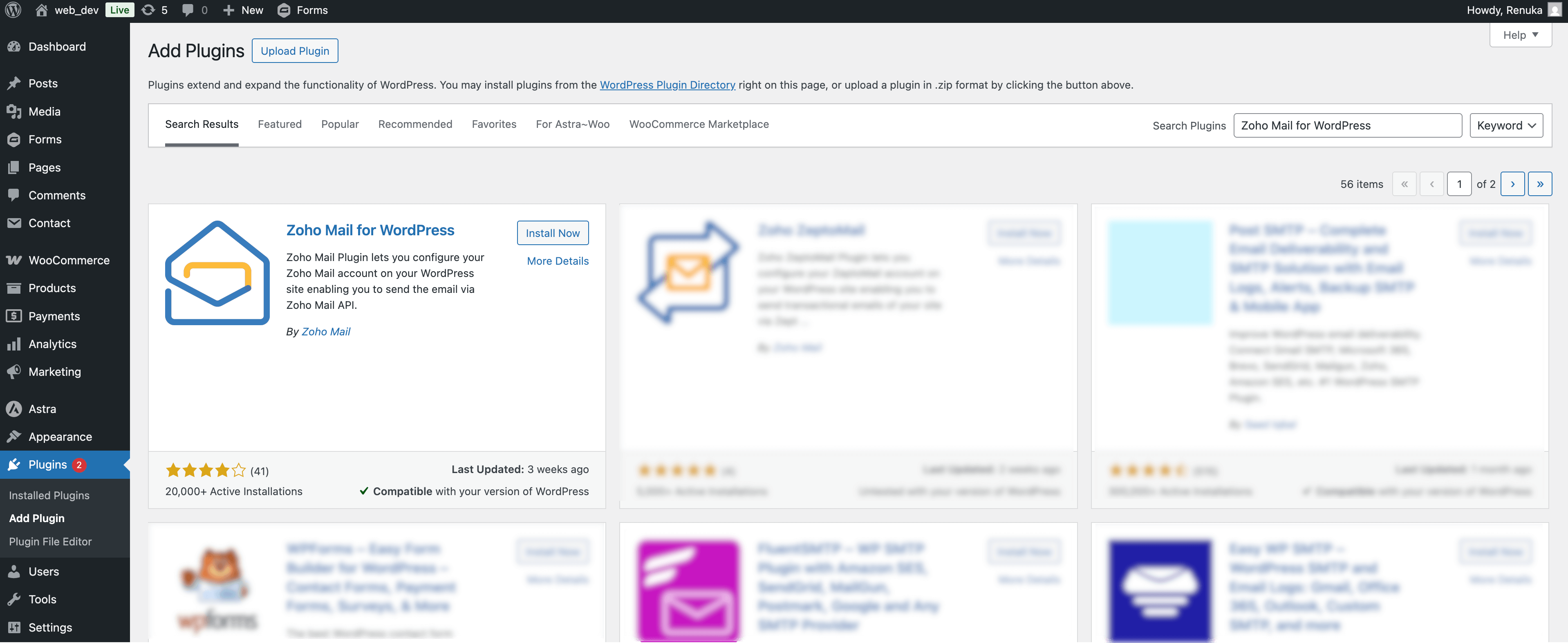 Add Zoho Mail plugin