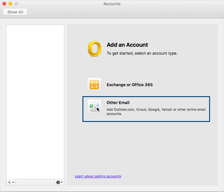 Configure in Outlook for Mac - IMAP