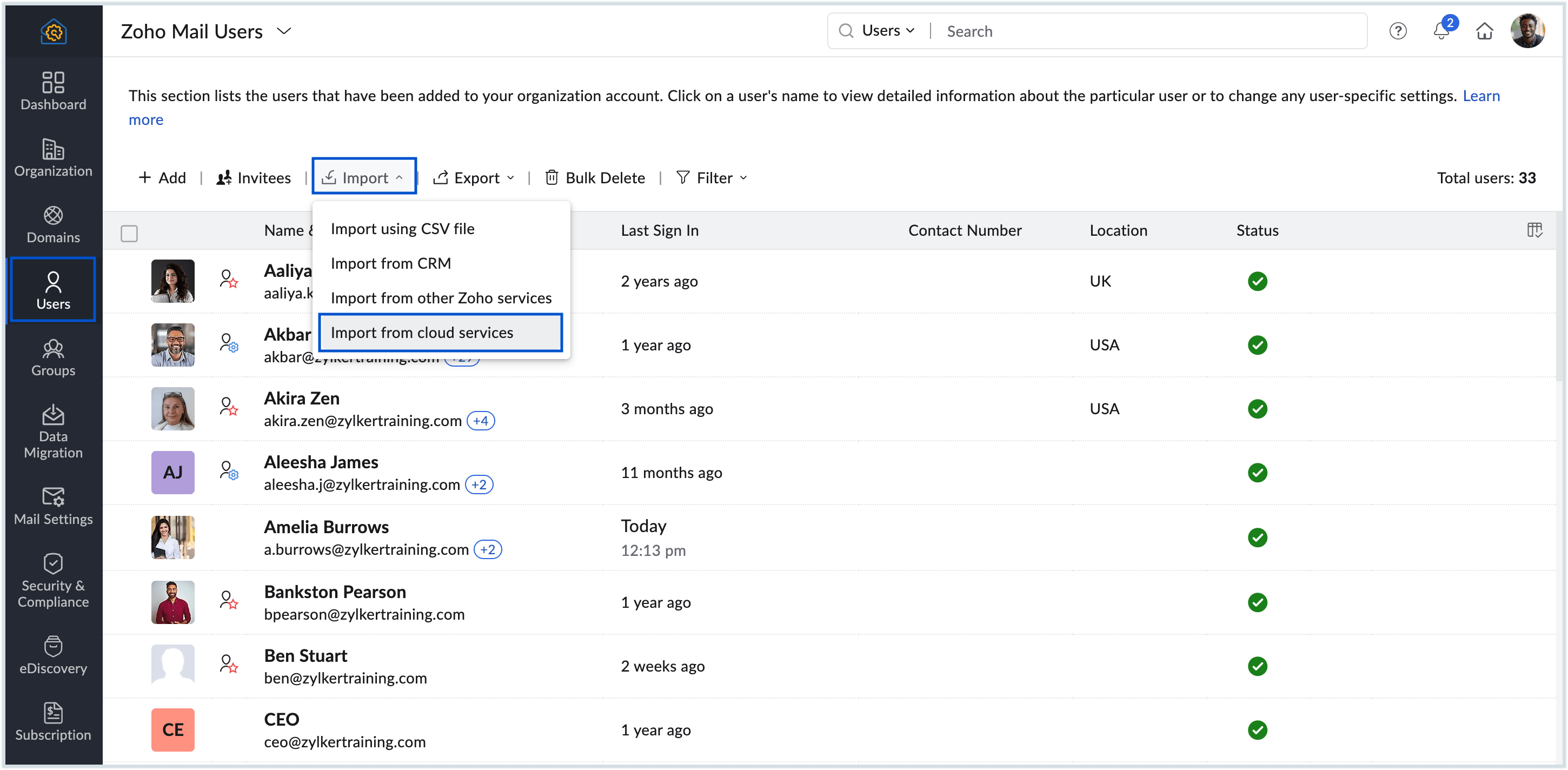 Import users from cloud services Import users from cloud services