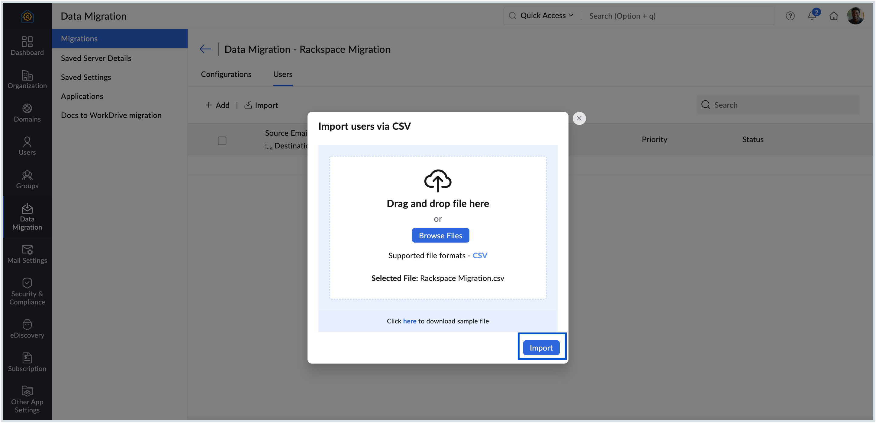 Import users Import users