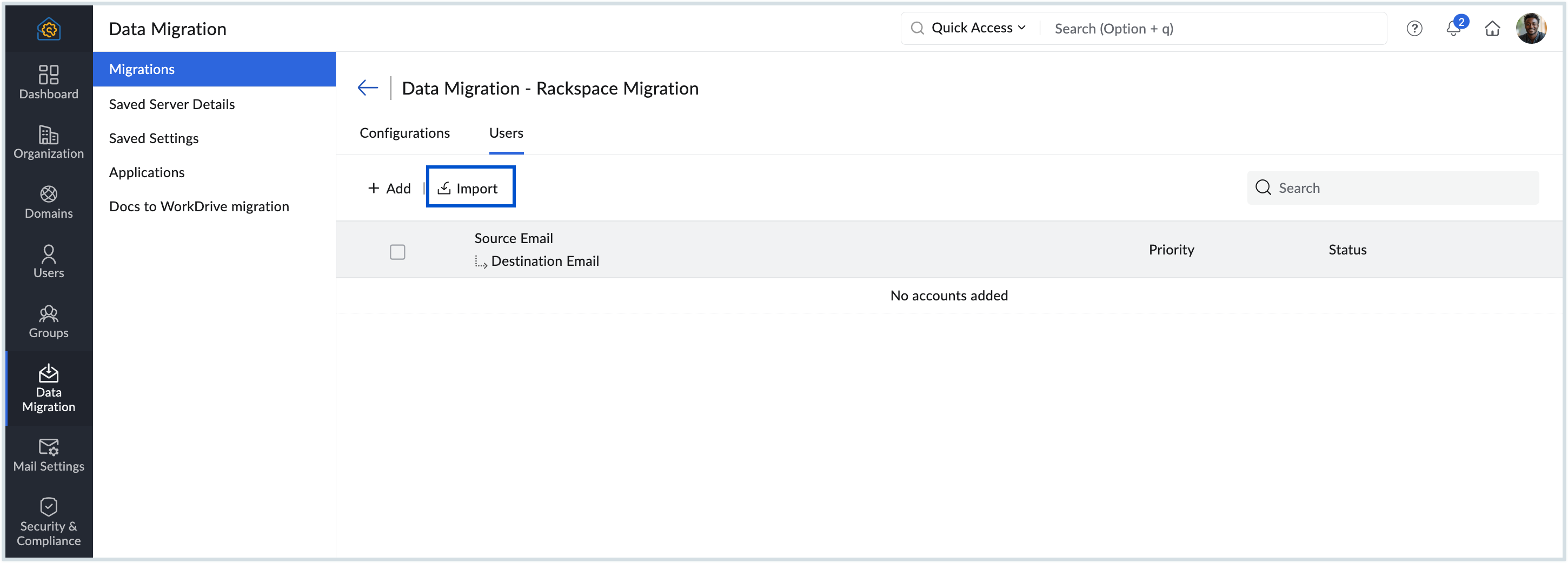 Import users Import users