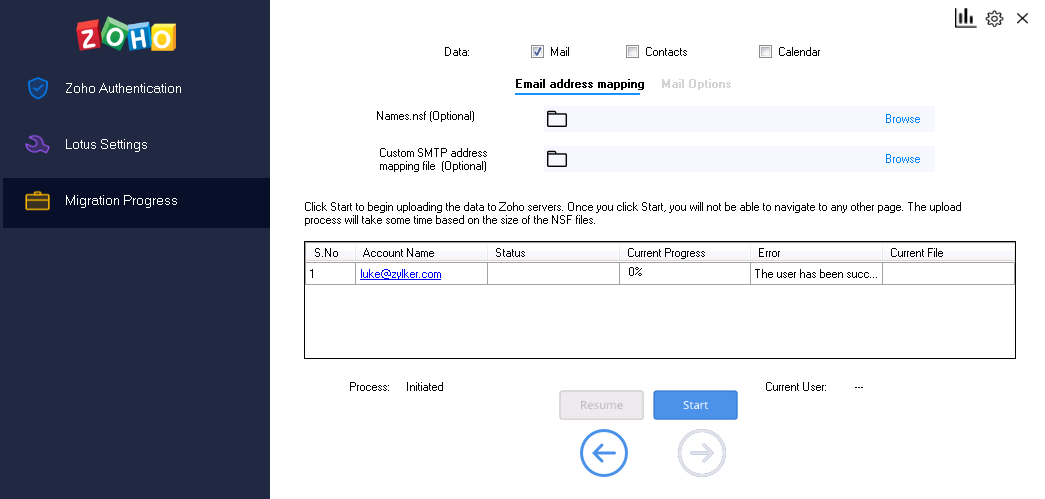 email address mapping