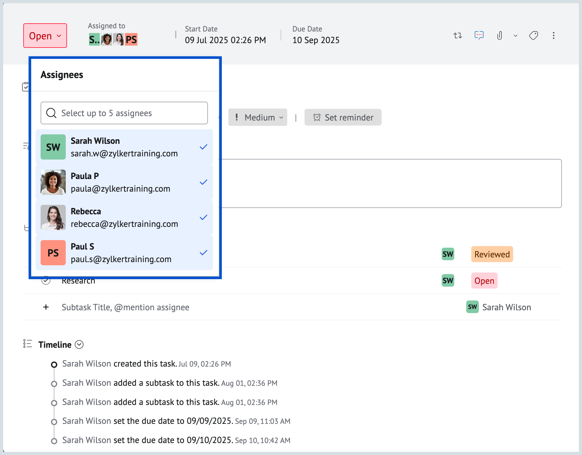 Multiple assignees