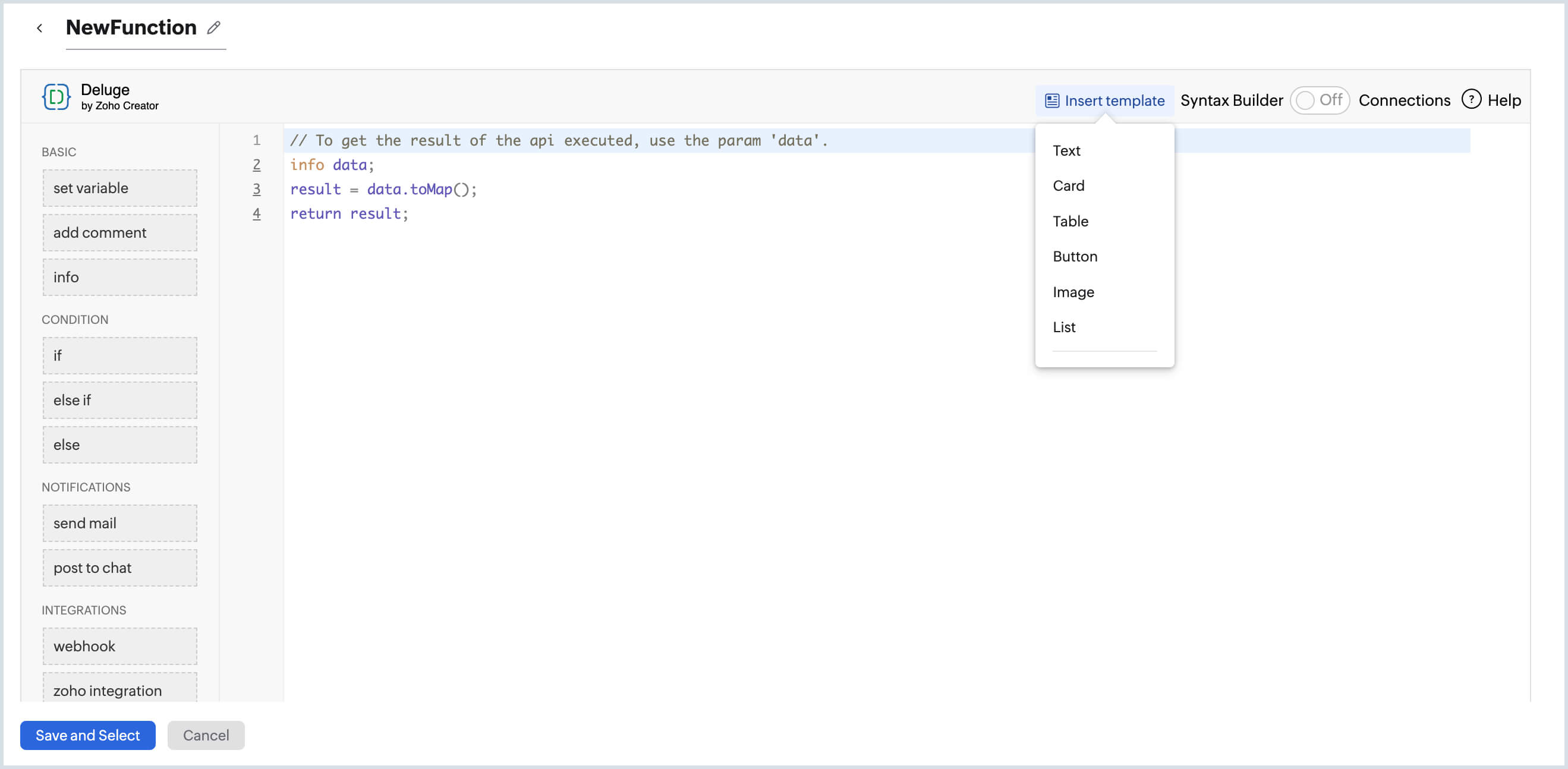 Custom function Custom function