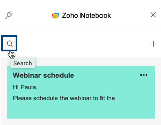 Searching for notes from Zoho Mail