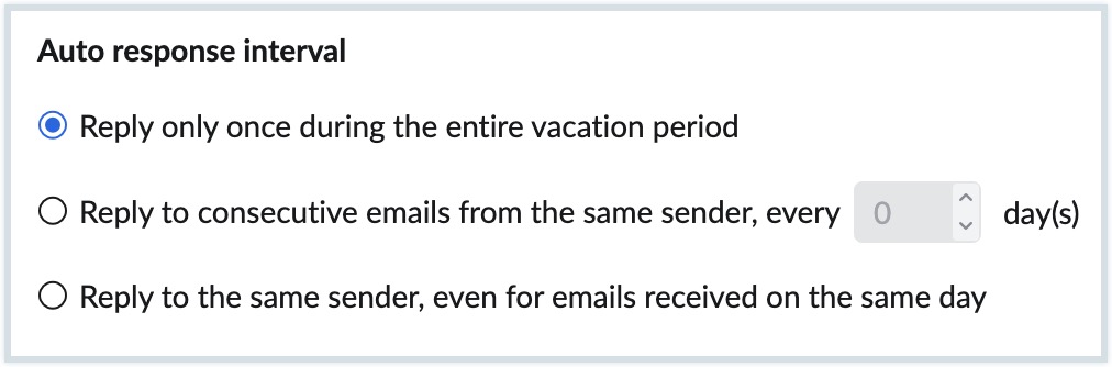 Auto response interval