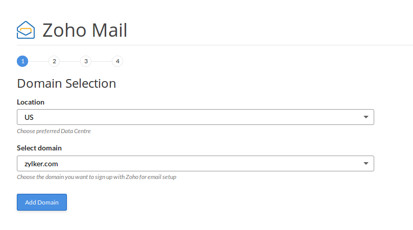 Domain registration with Zoho Mail