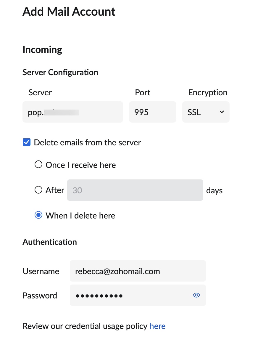 incoming setting incoming setting