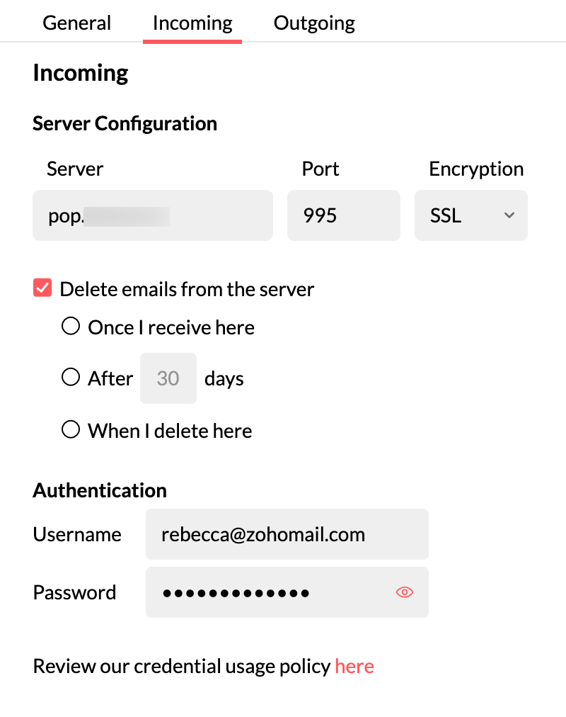 Eliminar correos electrónicos del servidor