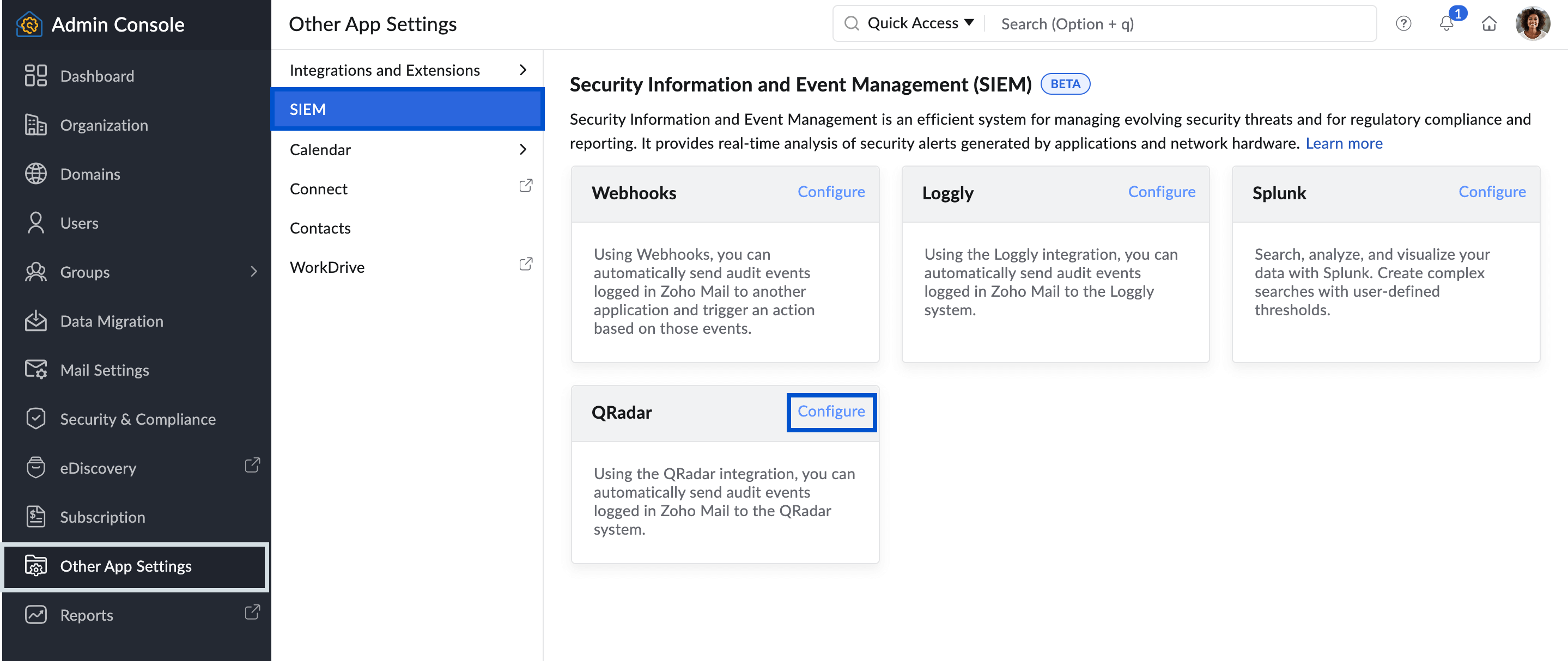 SIEM Integration