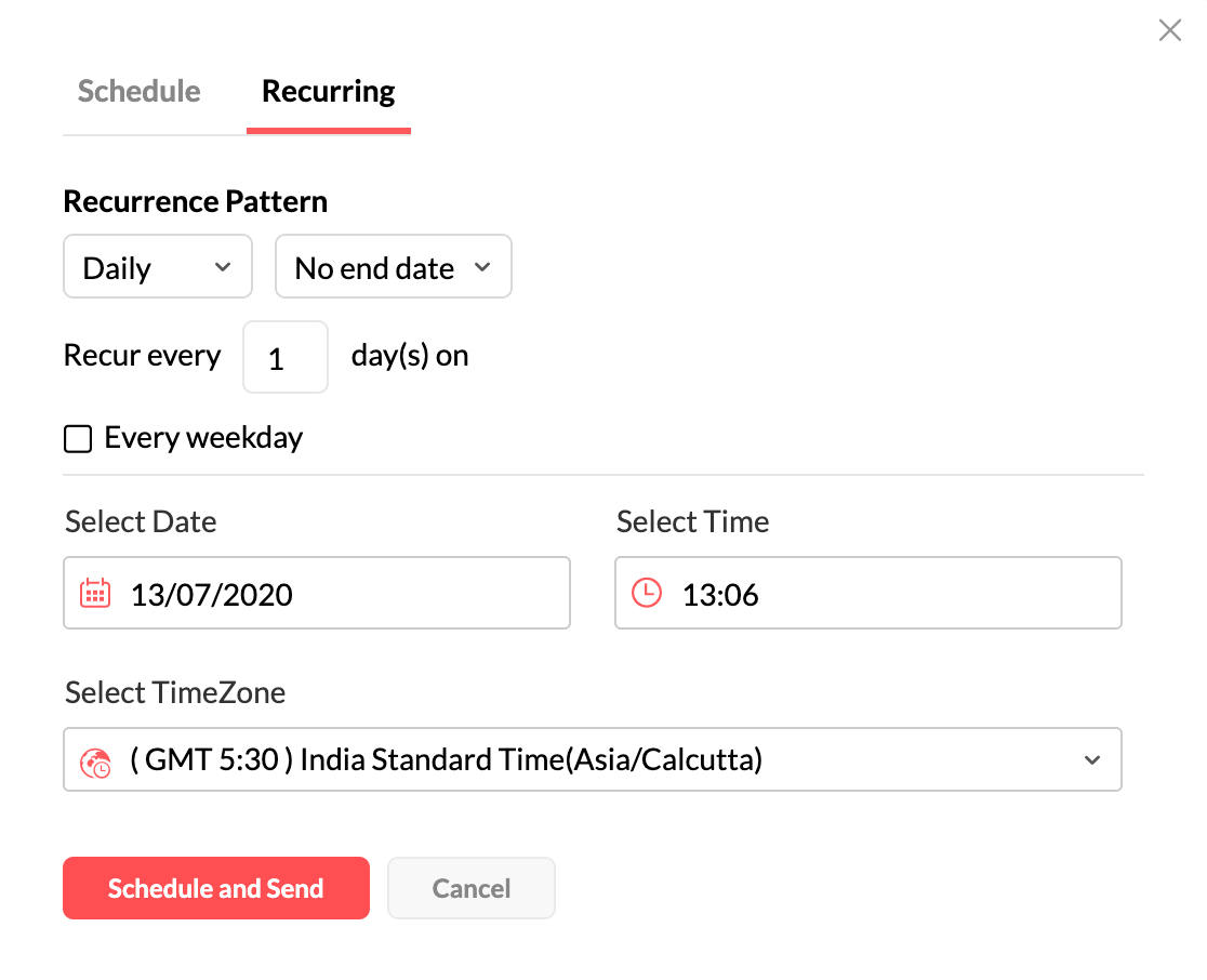 recurring calendar item in mailbird