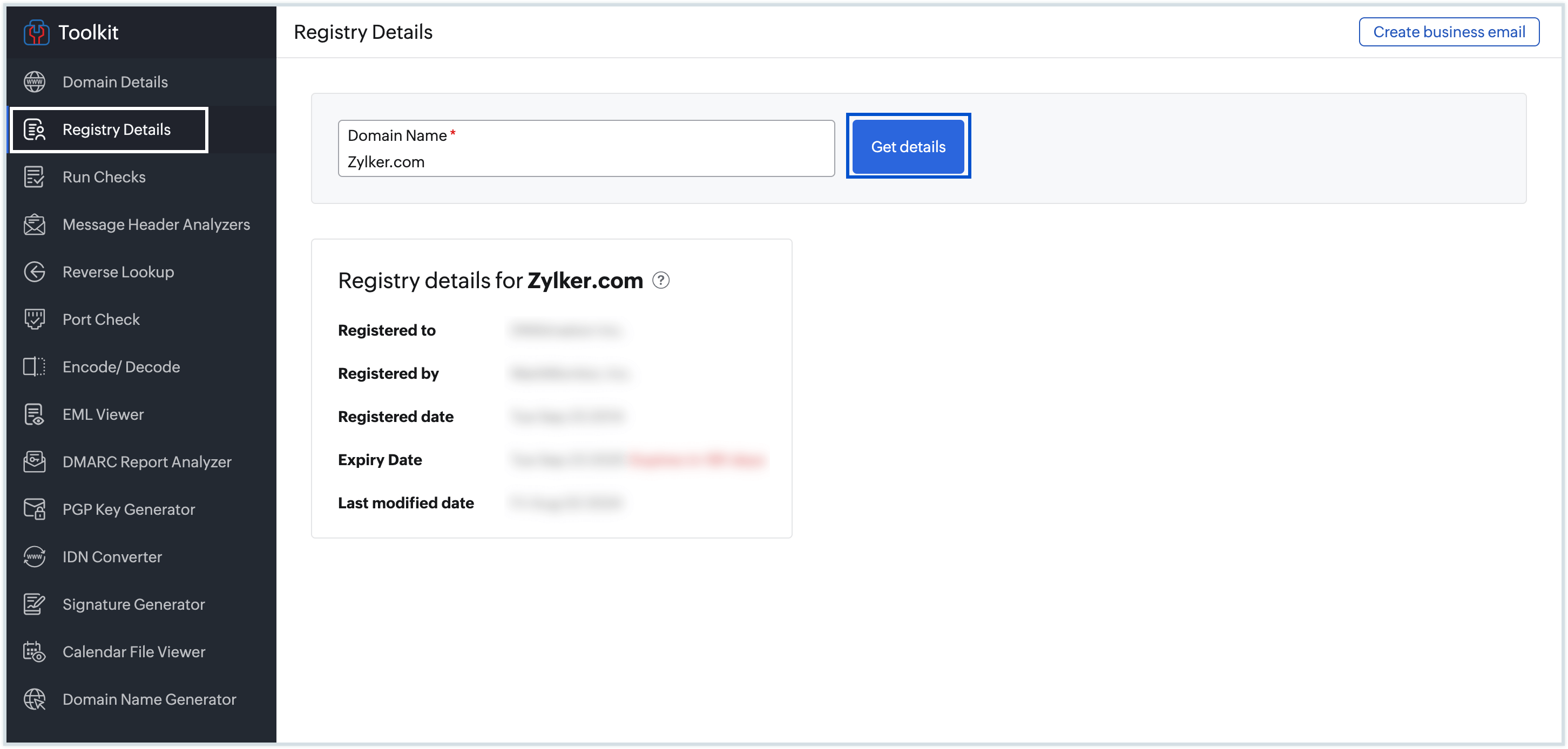 Registry Details