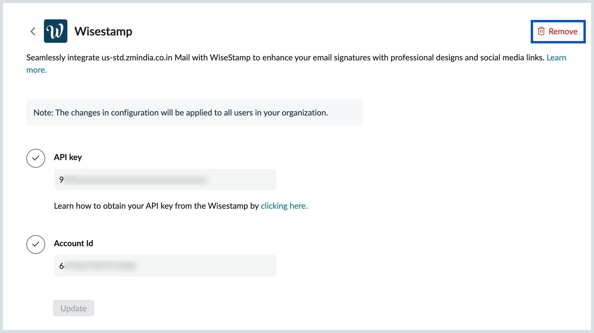 Remove configuration details