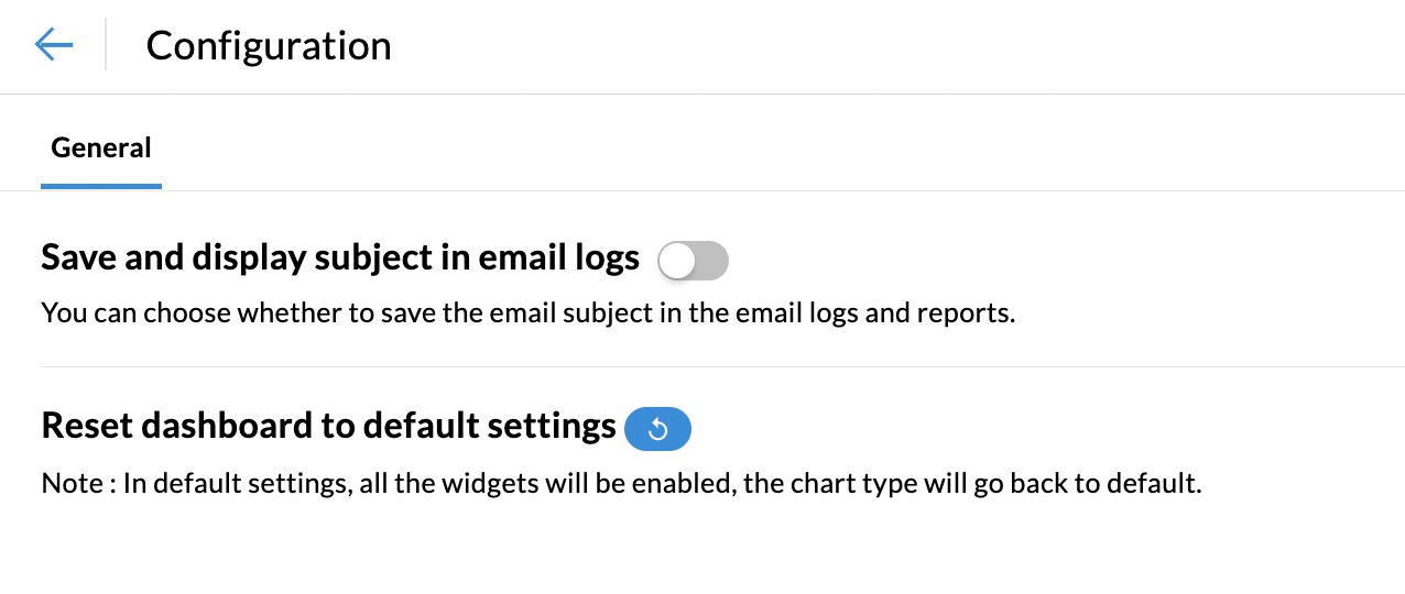 reports configuration
