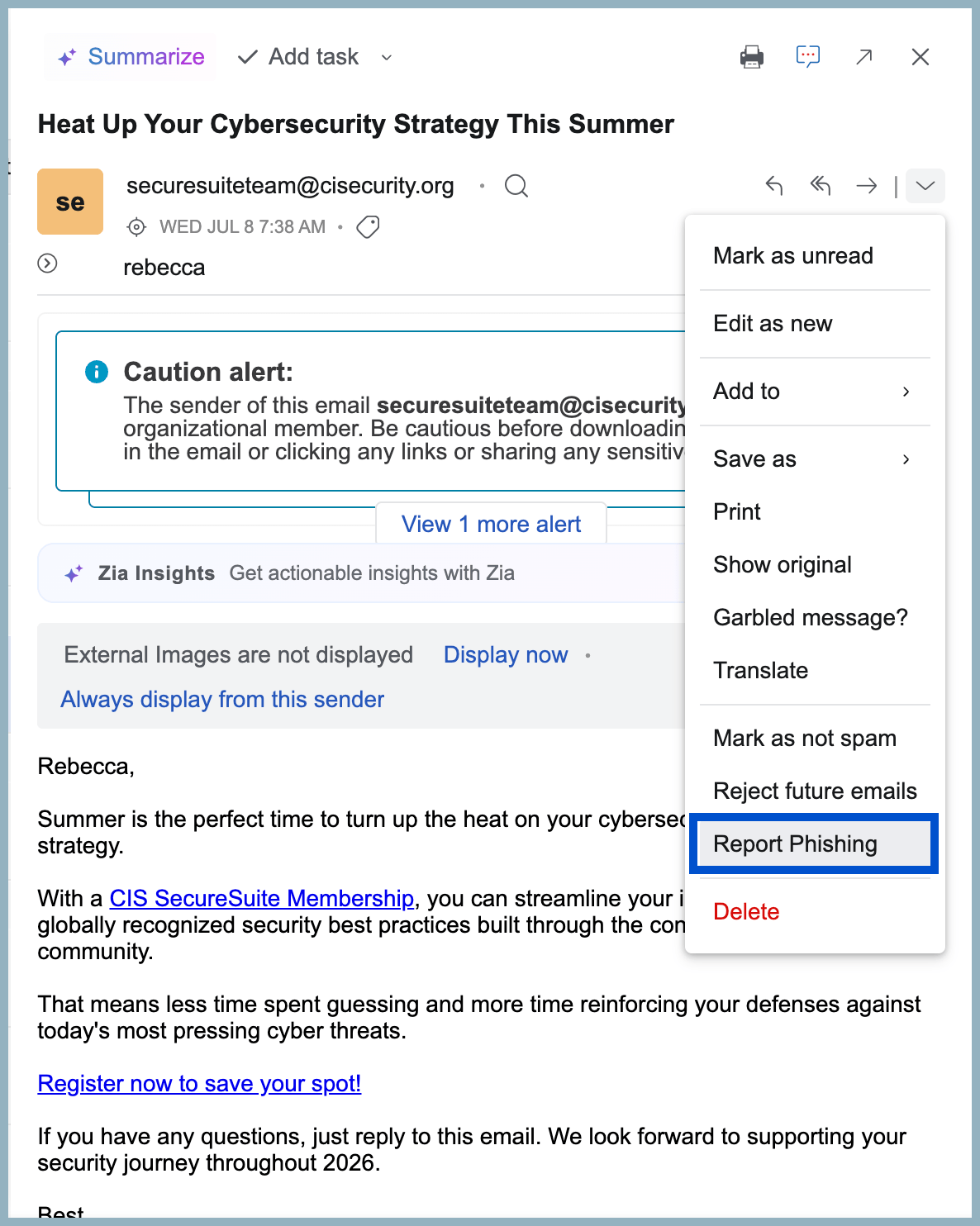 Report phishing