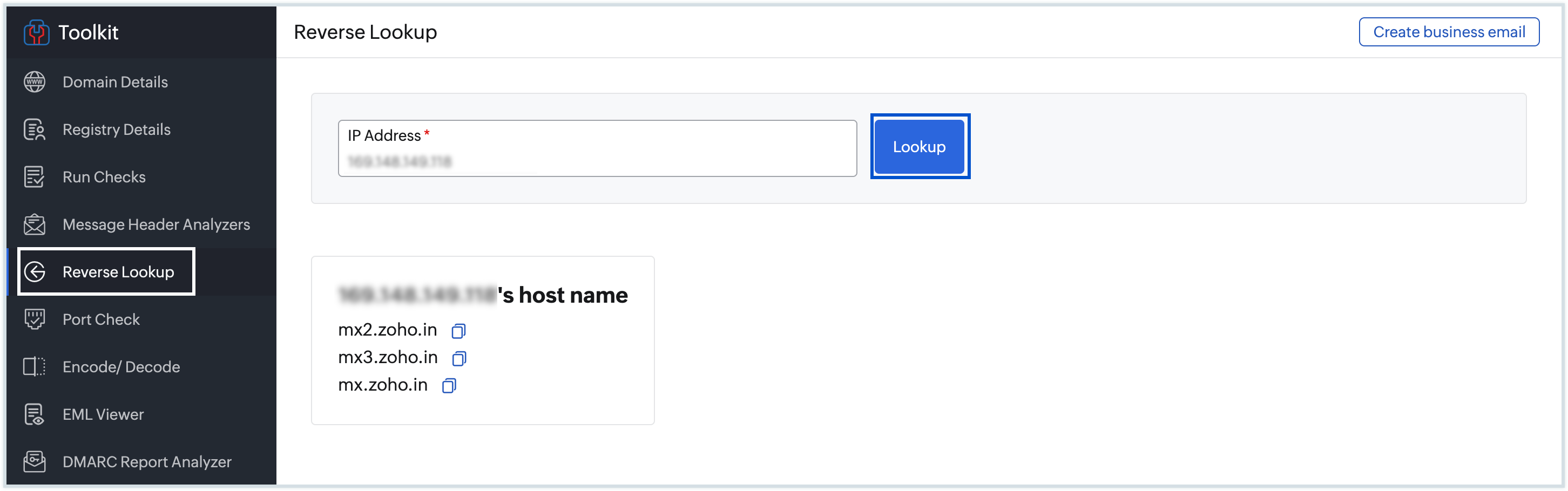 Reverse lookup