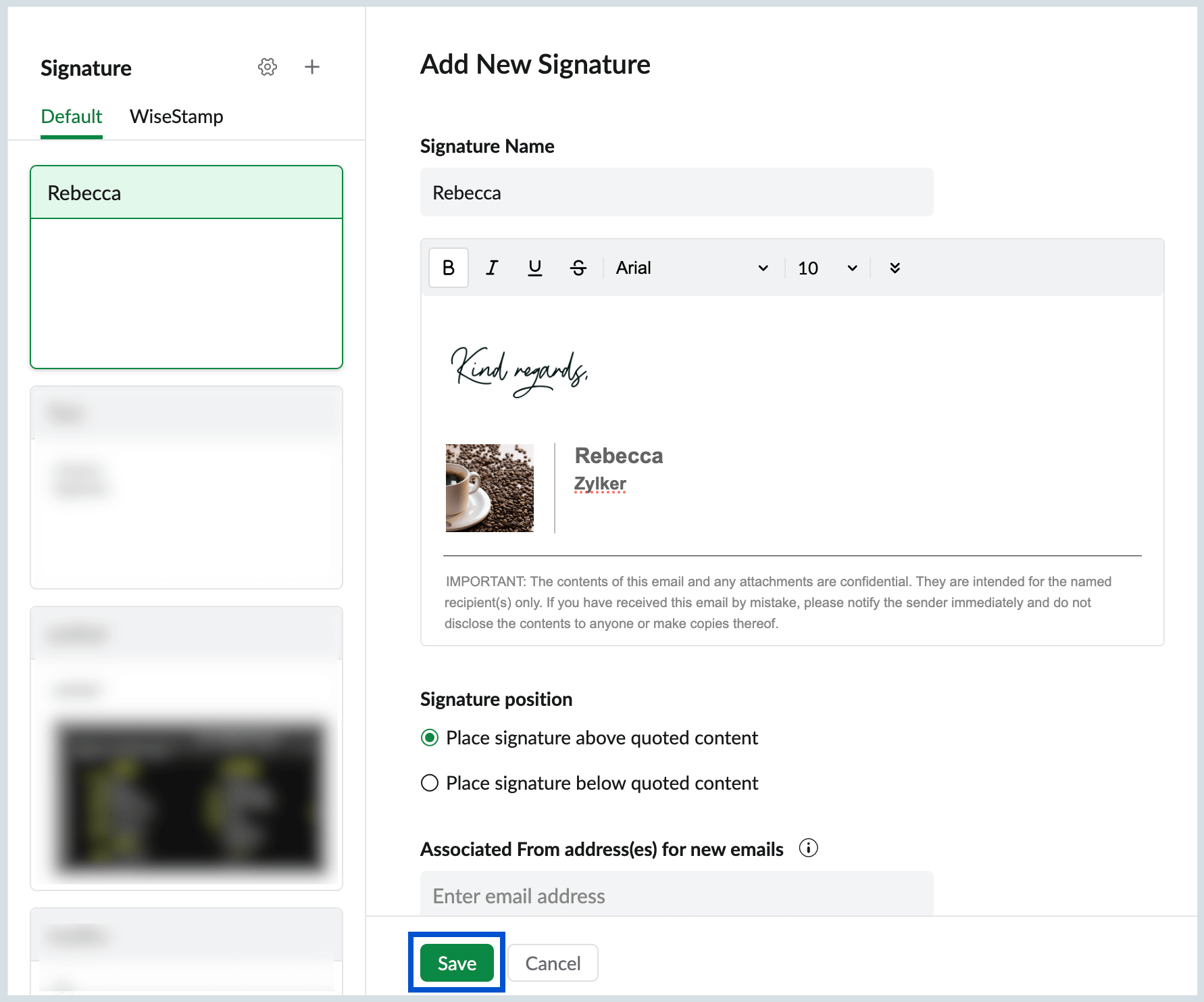 Edit Signature