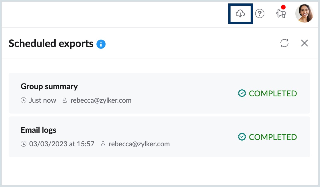 scheduled exports