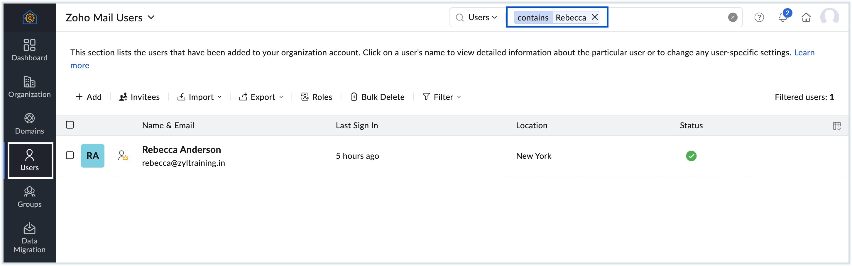 Select user