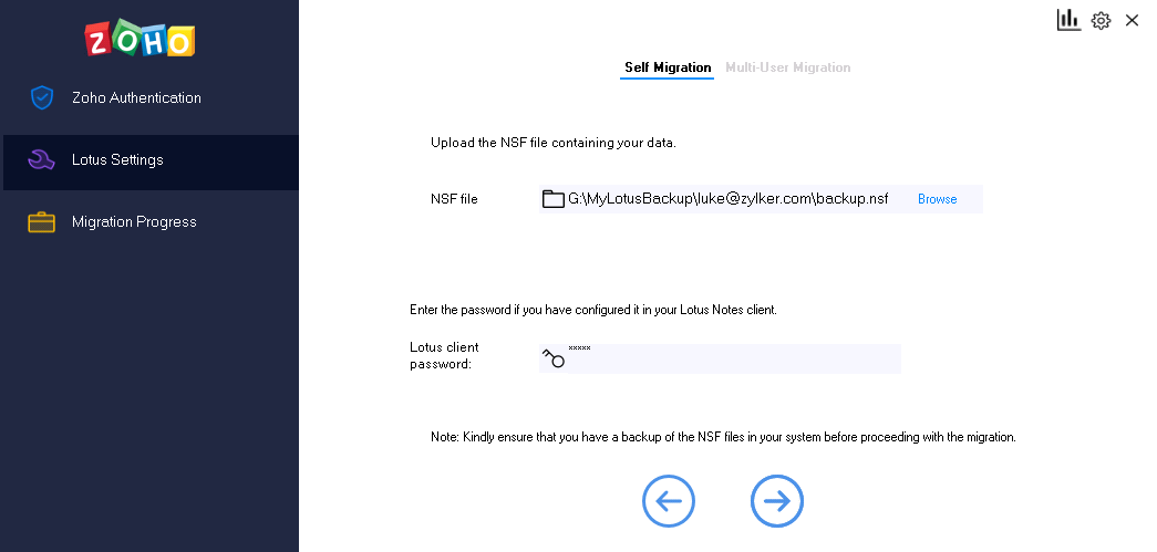 Lotus Notes to Zoho Mail self migration