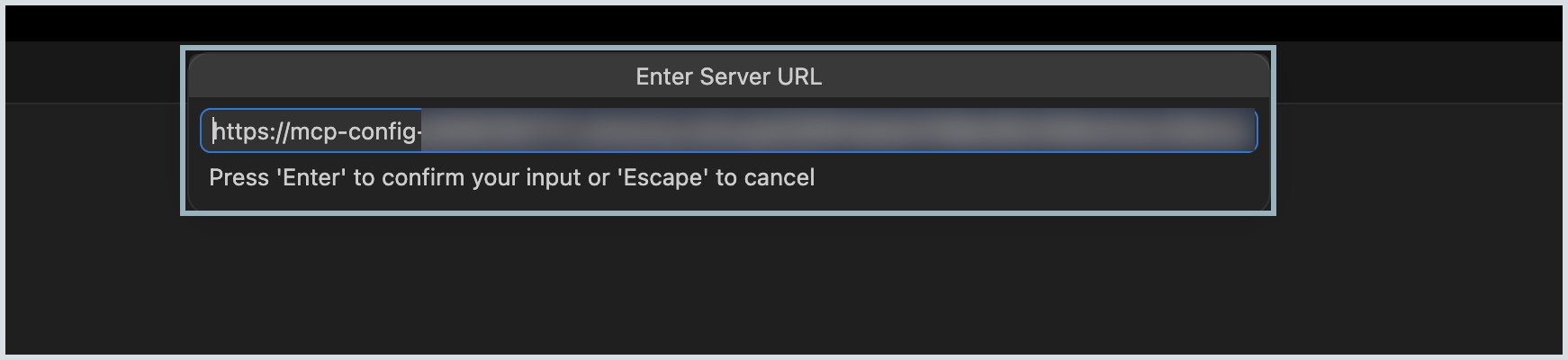 Enter server URL