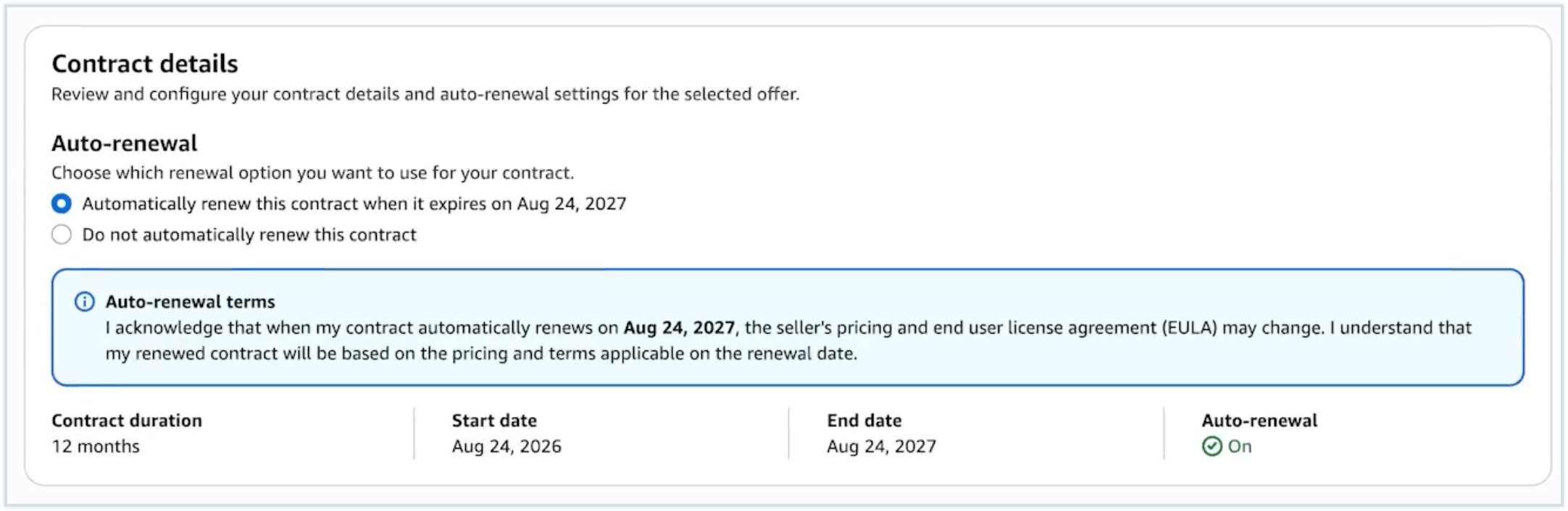 Select renewal method Select renewal method