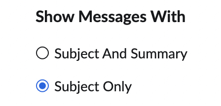 show messages with
