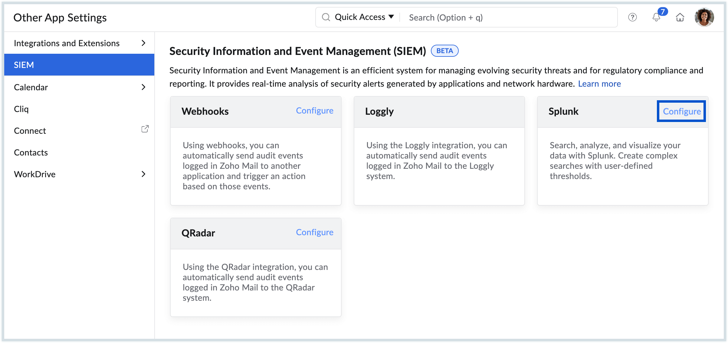 SIEM Integration
