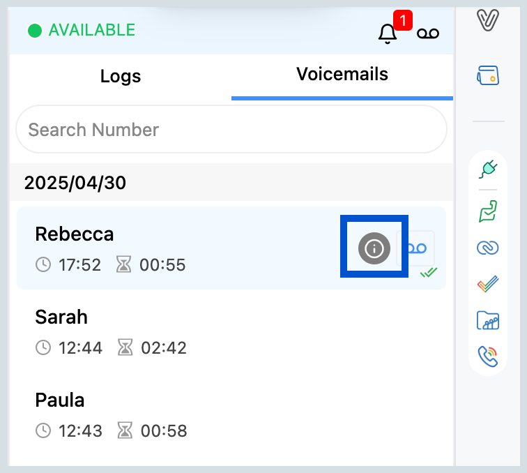 Voicemail details