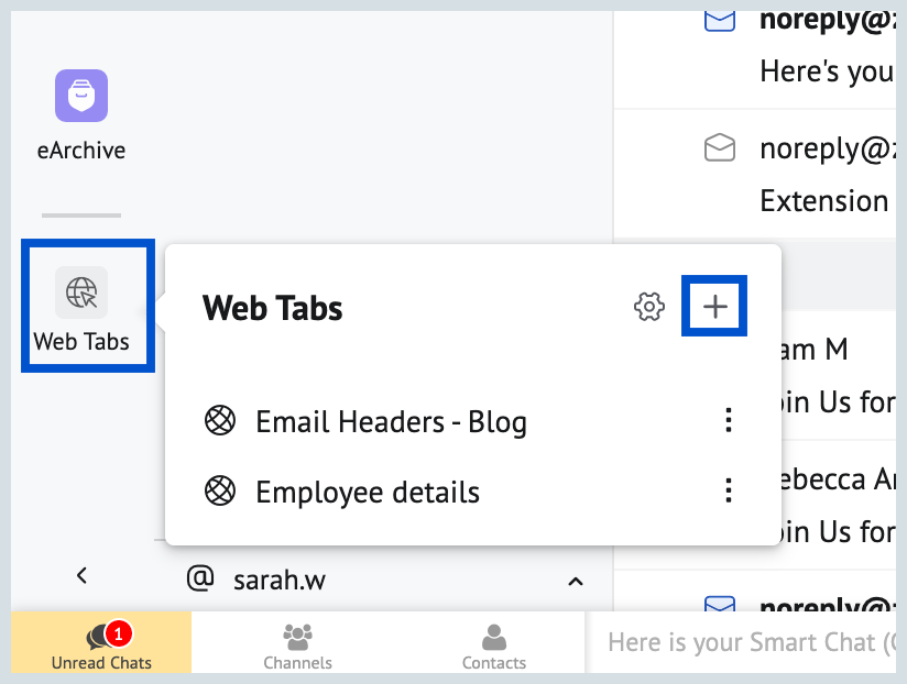 Create Web Tabs from left pane Create Web Tabs from left pane