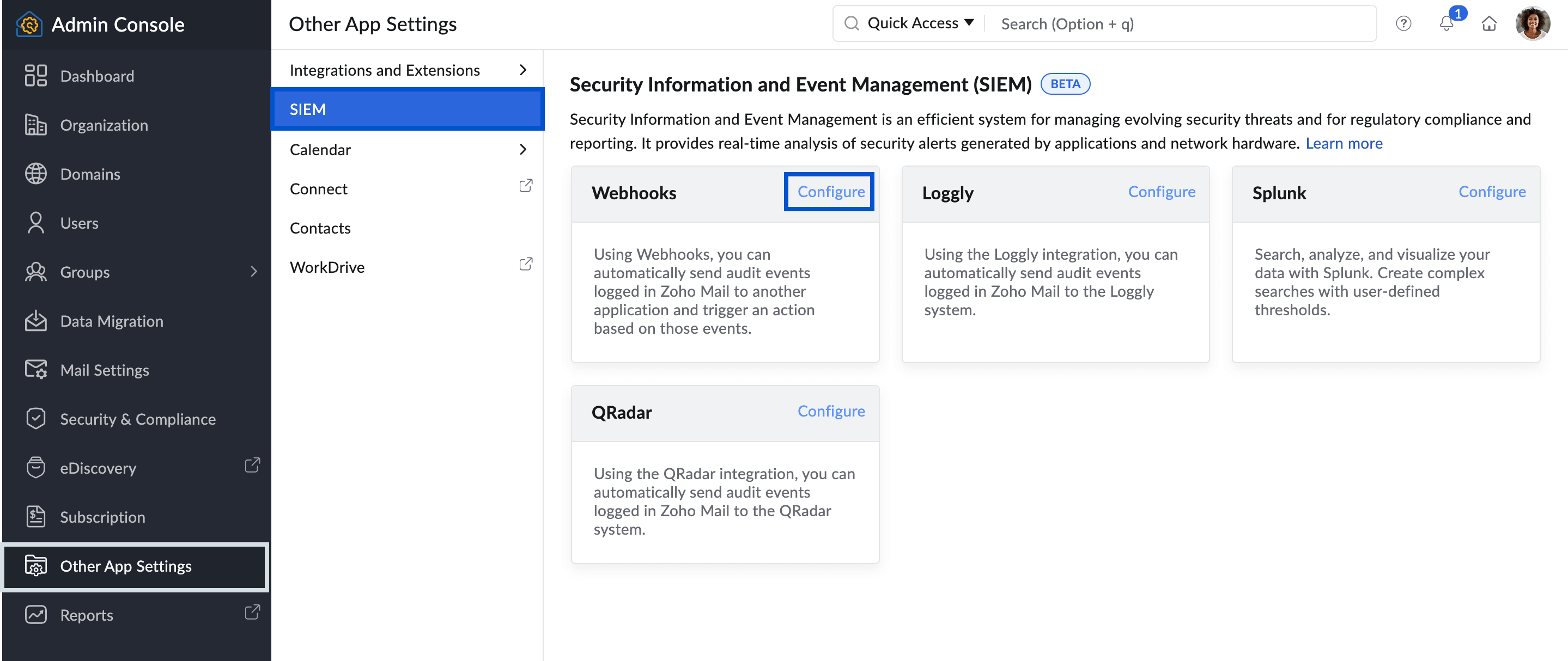SIEM Integration