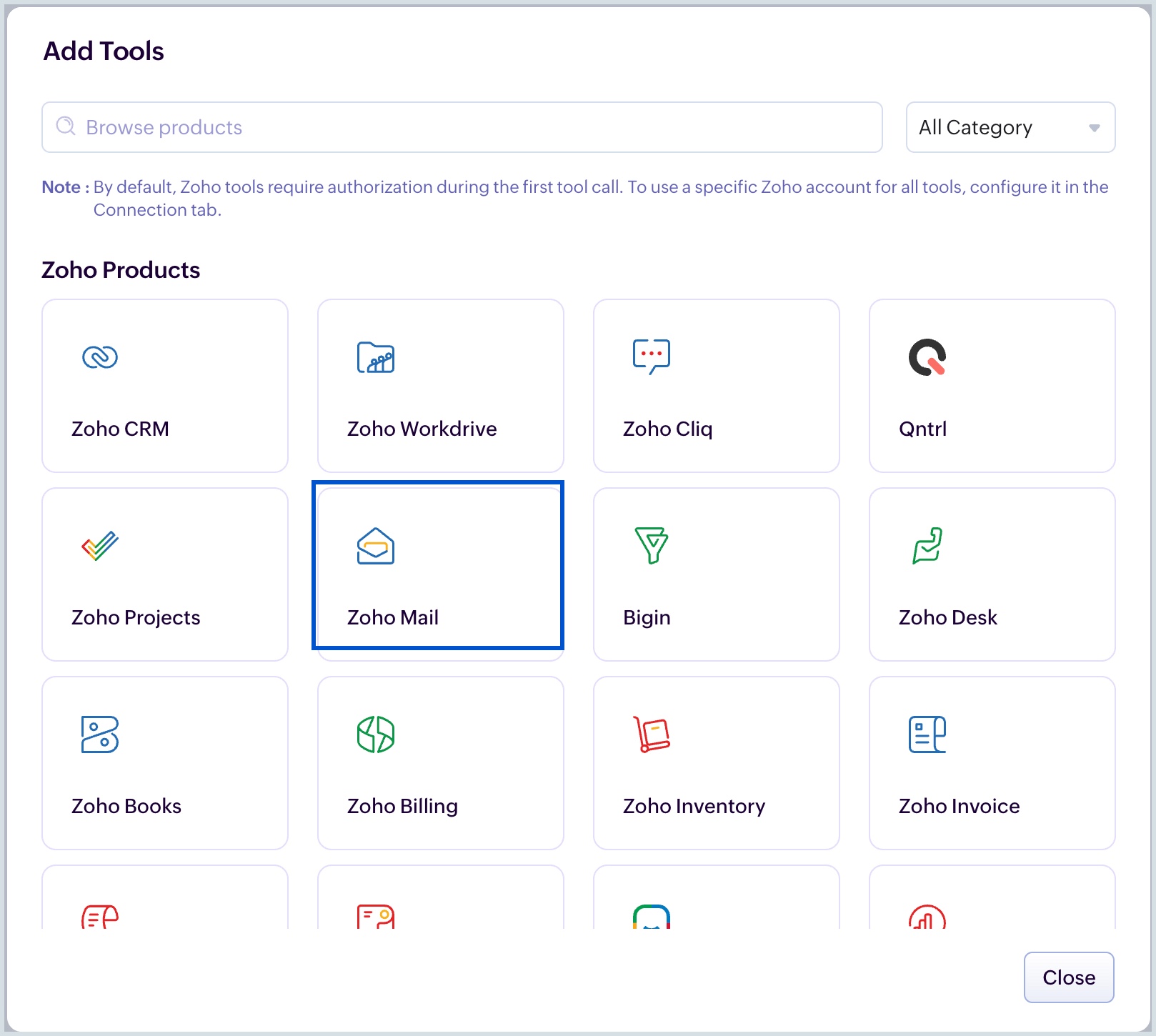 Select Zoho Mail 