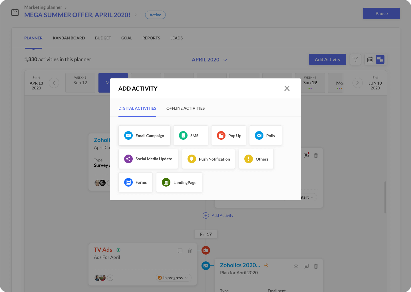 Plan your campaigns from a central place