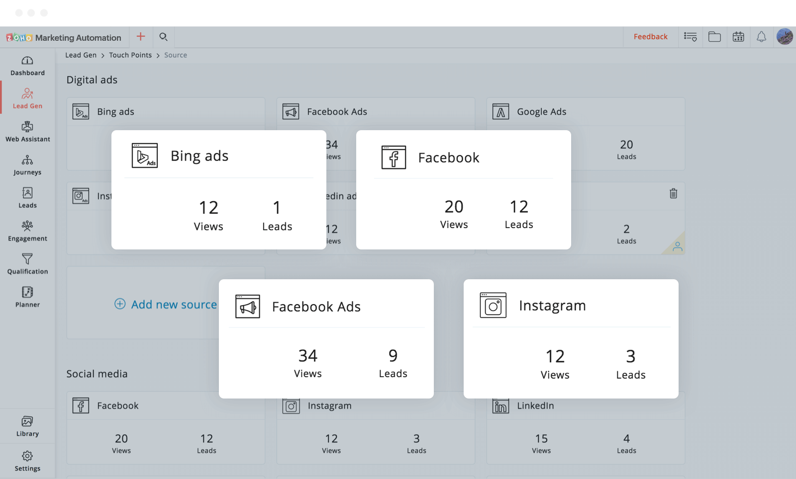 Monitore seus pontos de contato. Direcione tráfego para o seu site.